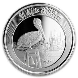 2019 EC8 St. Kitts & Nevis "Brown Pelican" 1oz Silver Coin