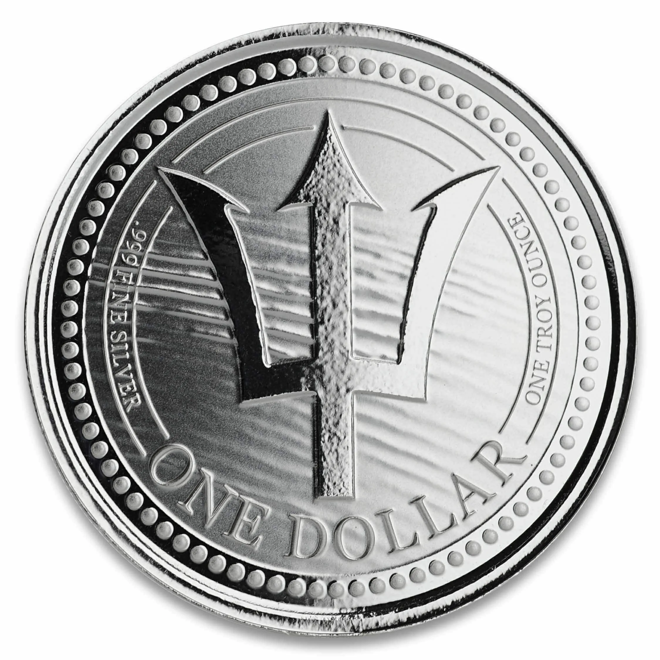 2020 Barbados Trident Silver - 1 Oz Silver Coin