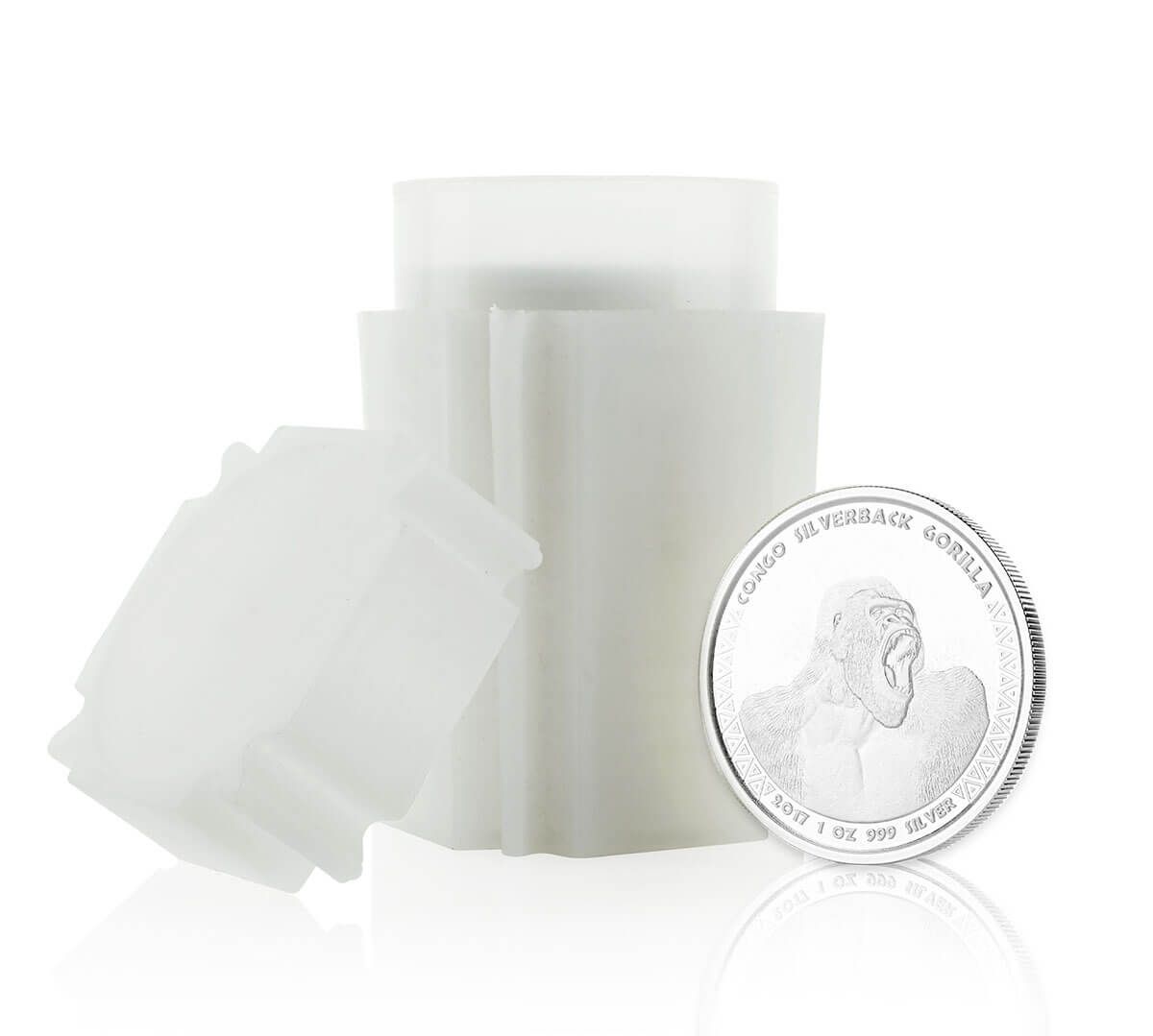 2017 Congo Silverback Gorilla 1 Oz Silver Coins In Tube