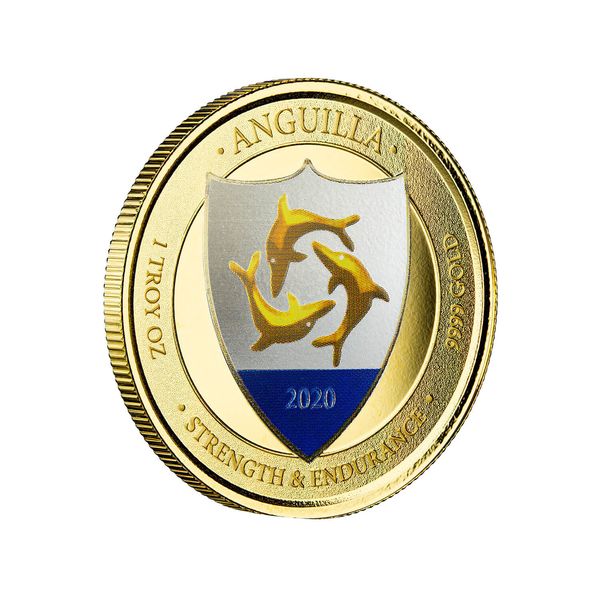 2020 Ec8 St. Lucia "whiptail Lizard" 1 Oz Gold Color Coin (copy)