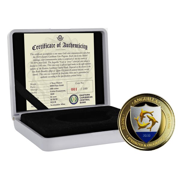 2020 Ec8 St. Lucia "whiptail Lizard" 1 Oz Gold Color Coin (copy)