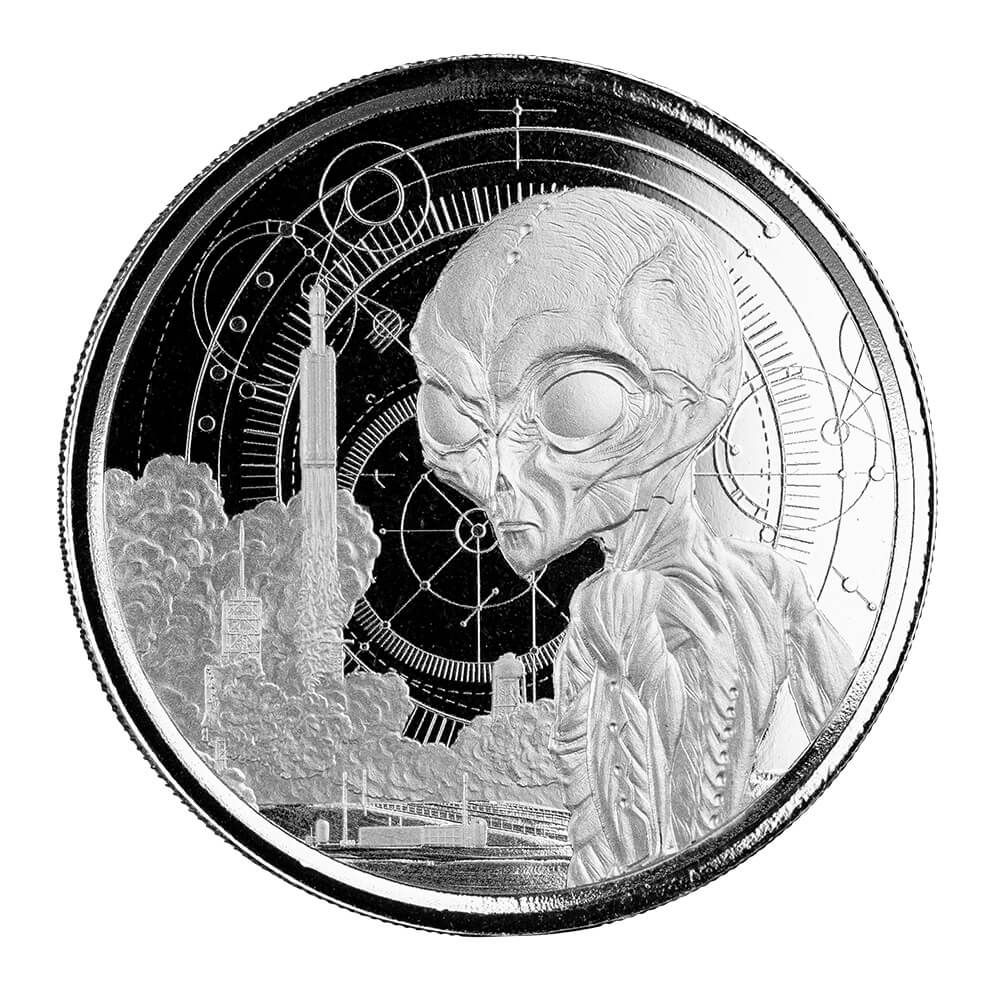 2021 Ghana Alien 1 oz Silver Coin Proof Like