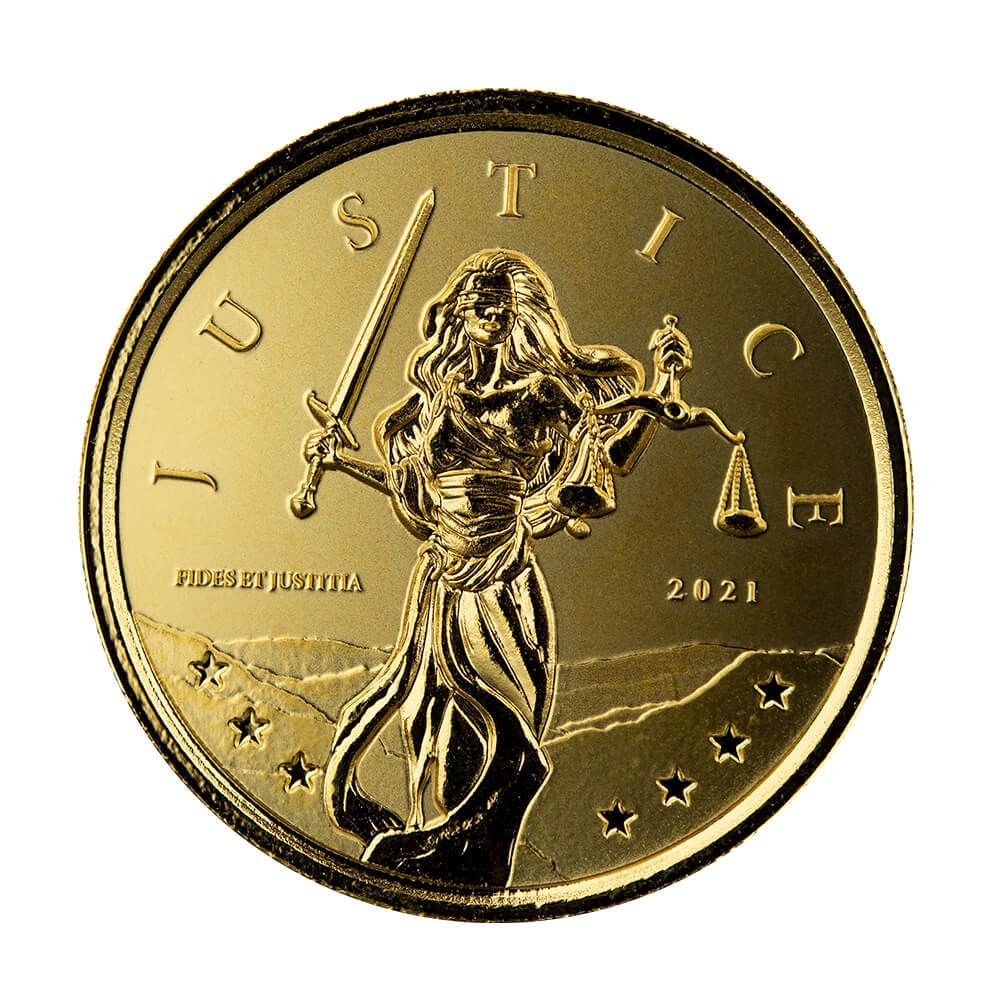 2021 Gibraltar Lady Justice 1 Oz Gold Coin