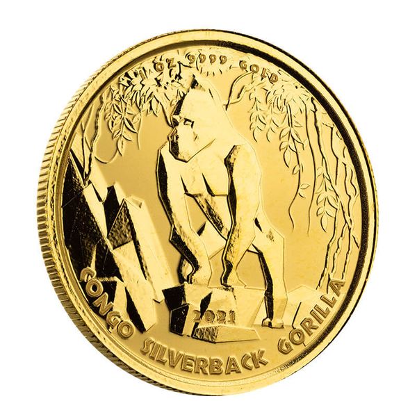 2021 Congo Gorilla 1 Oz Gold Coin 5
