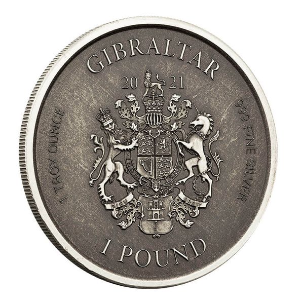 2021 Gibraltar Lady Justice 1 Oz Silver Antique 1