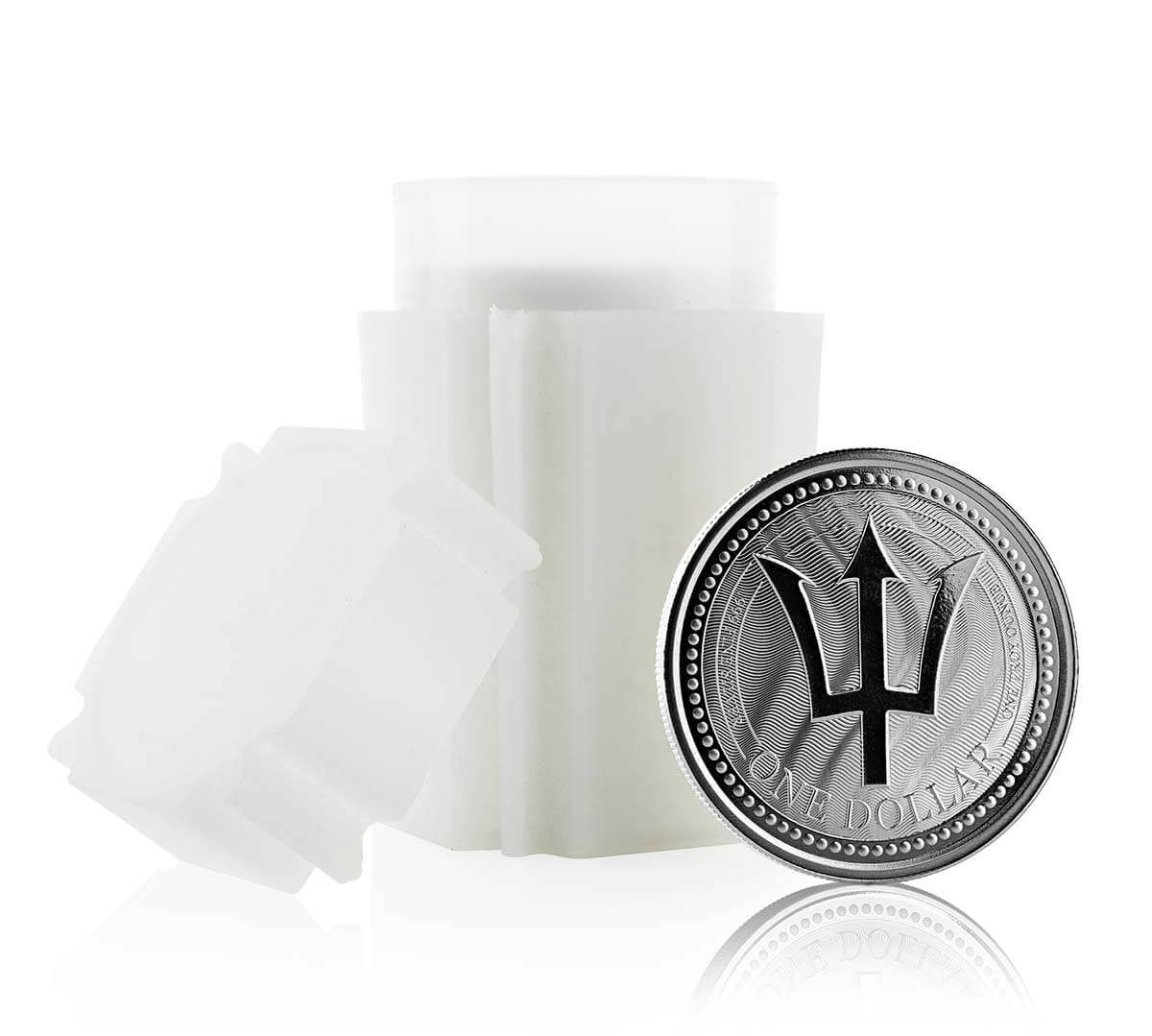 Promo 2017 Barbados Trident 1 Oz Silver Coin Tube Of 20