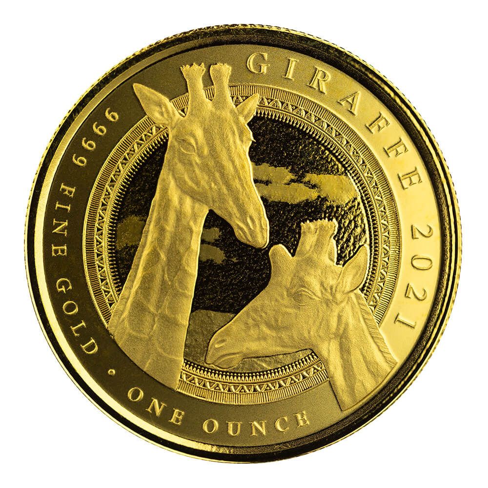 2021 Scottsdale Mint Guinea Giraffe 1 oz Gold Coin Legal Tender in Equatorial Guinea