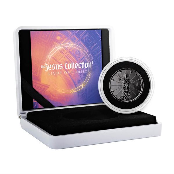 2022 Samoa Jesus Collection Half Oz Rhodium Plated Silver Coin Case 2