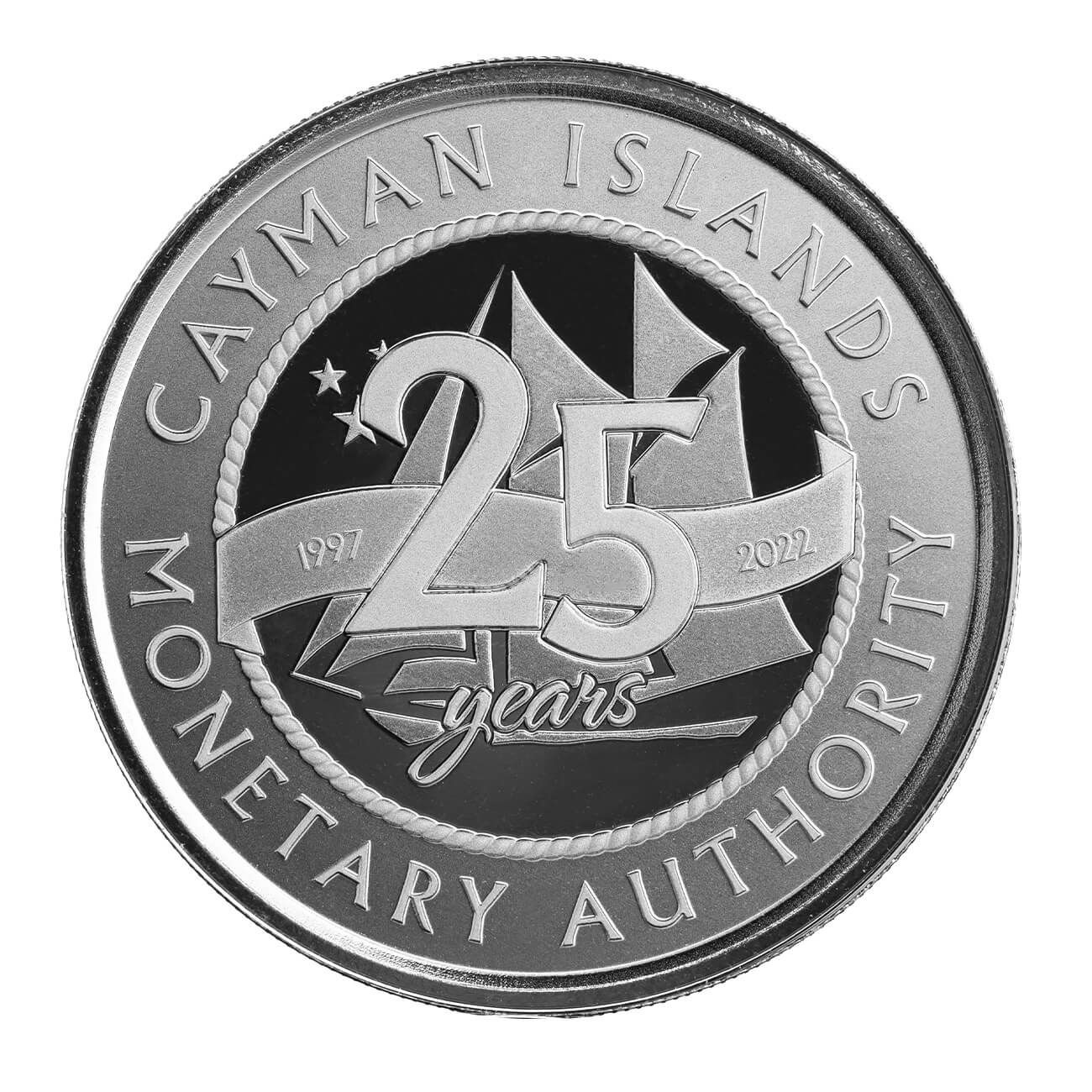 2022 Cayman Islands CIMA 1 Troy oz Silver Coin 25th Anniversary Monetary Authority 02