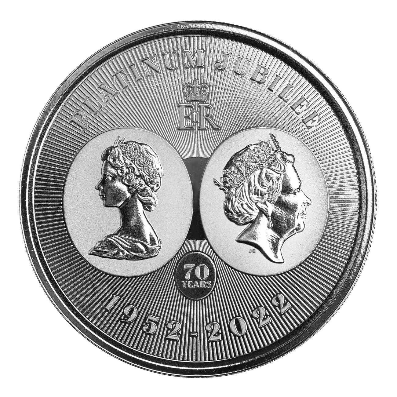 2022 Cayman Islands CIMA 1 Troy oz Silver Coin Queens 70th Platinum Jubilee Year Anniversary 05