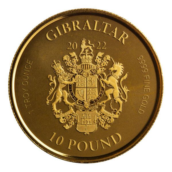 2022 Gibraltar Lady Justice 1 Ounce Gold Bu Coin 3