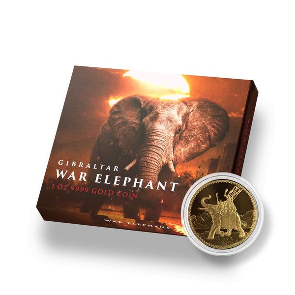 2022 Gibraltar War Elephant 1 Oz Gold Proof Coin 000000002