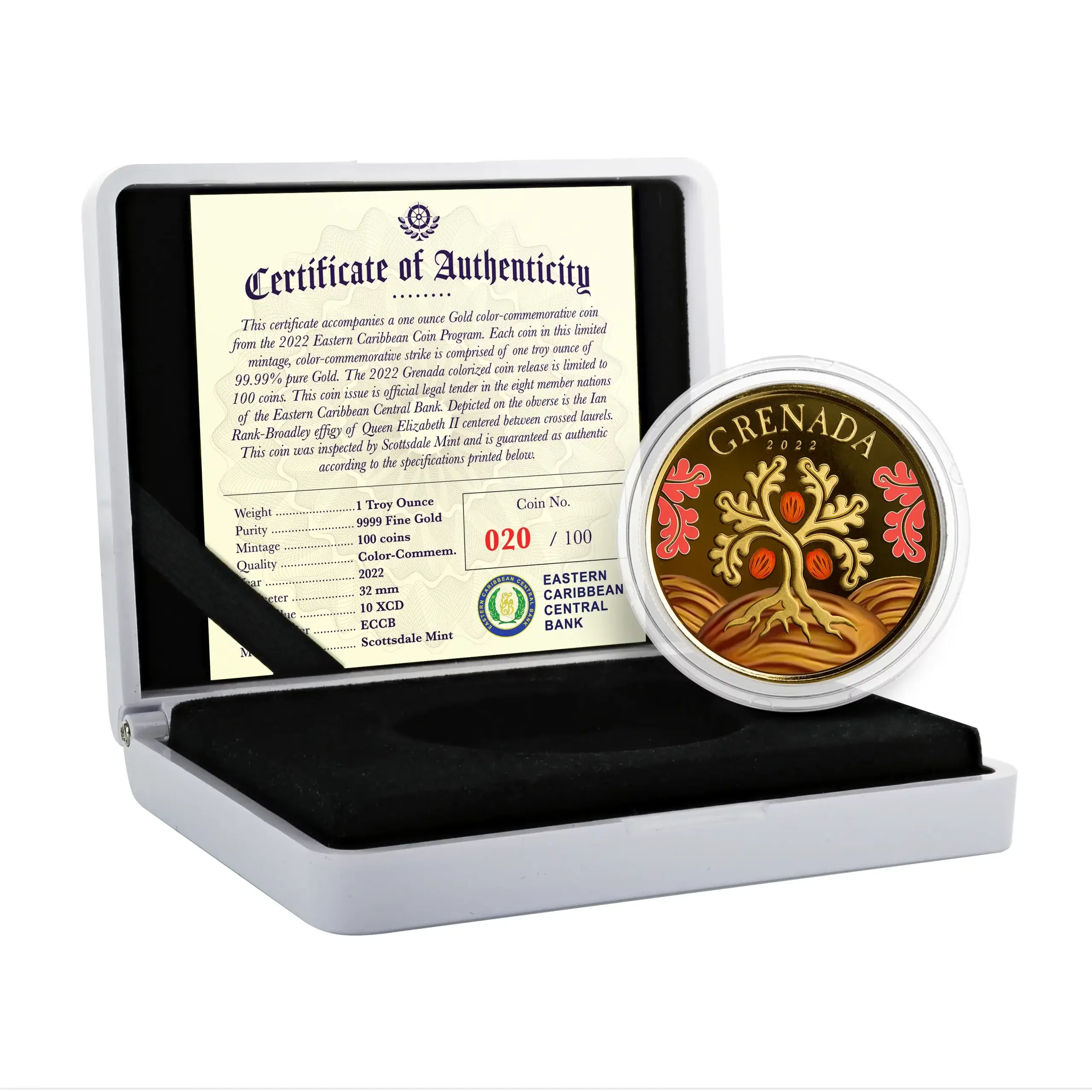 2022 Ec8 Grenada 1 Oz Gold Case