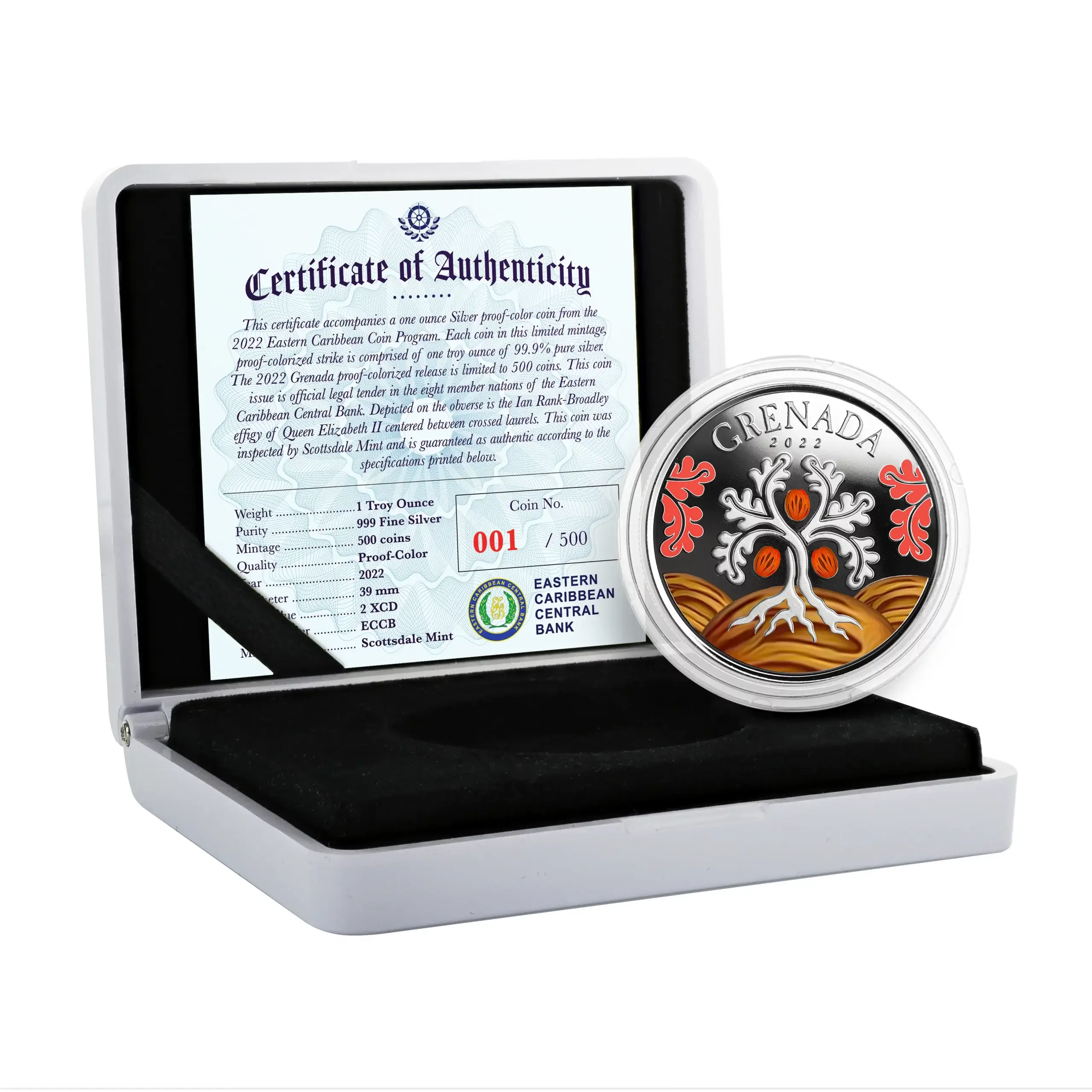 2022 Ec8 Grenada 1 Oz Silver Color Case