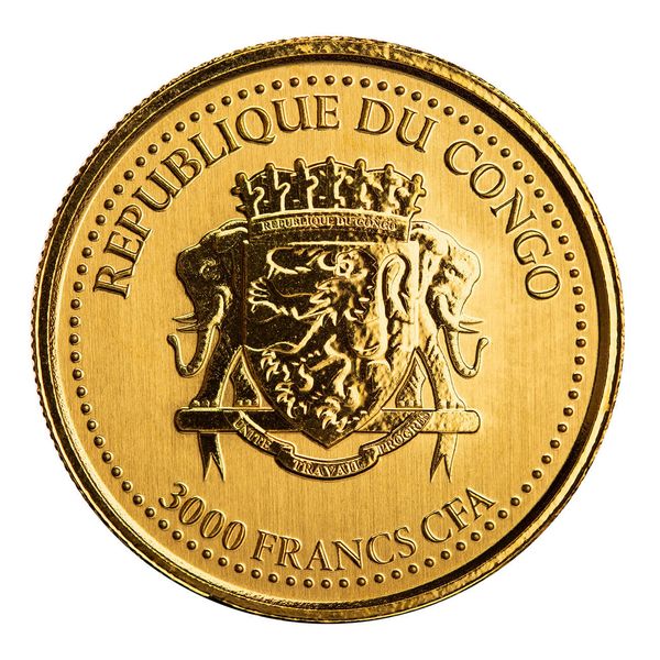 2022 Congo Silverback Gorilla 1 Oz Gold Bu Coin Scottsdale Mint 01