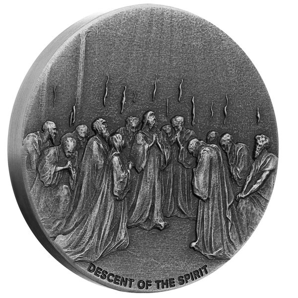 2022 Biblical Series Descent Of The Spirit 2 Oz Antique Silver Coin Scottsdale Mint 06