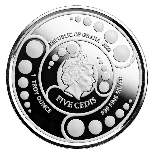 2022 Scottsdale Mint Ghana Alien 1 Oz Silver Proof With Color Coin 13