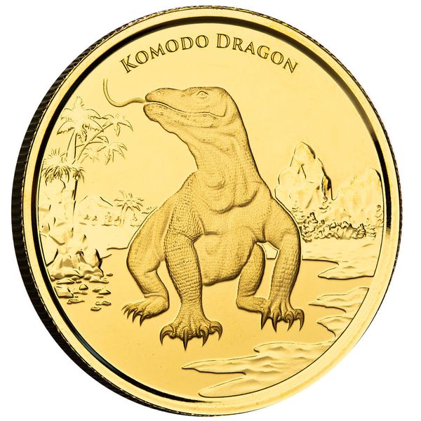 2022 Scottsdale Mint Tokelau Komodo Dragon 1 Oz Gold Bu Coin 04