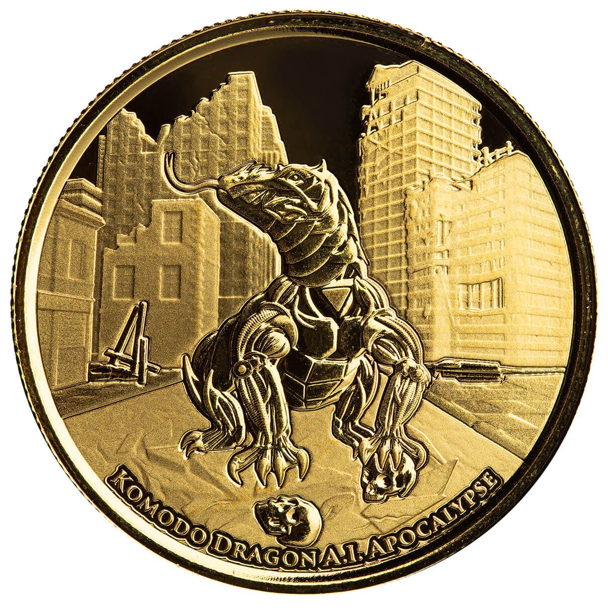 2022 Scottsdale Mint Tokelau Komodo Dragon Ai Apocalypse 1 Oz Gold Bu Coin 03