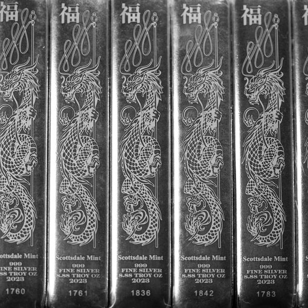 Scottsdale Mint 8.88 Oz Silver Lucky Dragon Bar