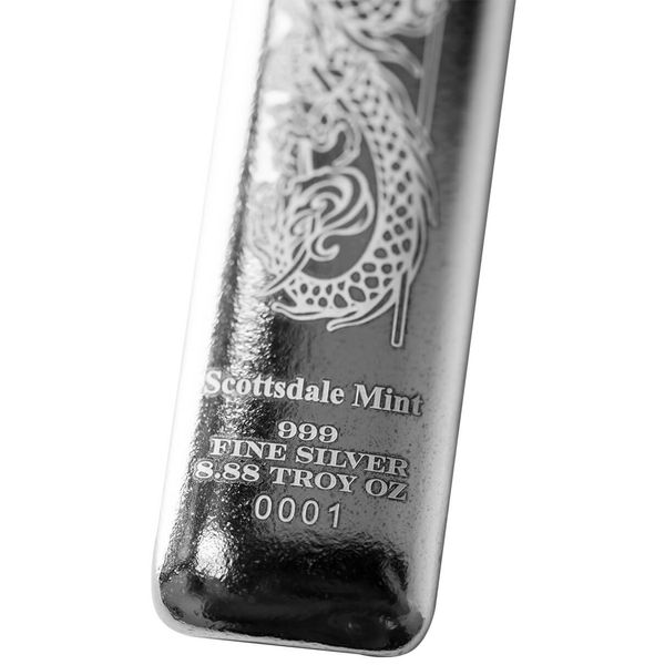 2023 Scottsdale Mint Lucky Dragon 8.88 Troy Oz 999 Silver Bar 02