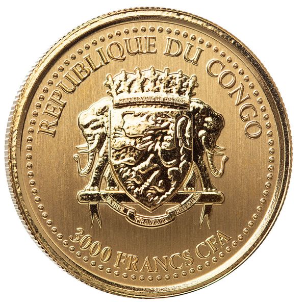 2023 Congo Silverback Gorilla 1 Troy Ounce Gold Coin Scottsdale Mint 01