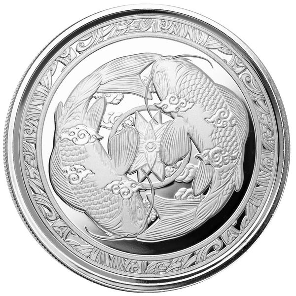 2023 Fiji Koi Fish 1 Troy Oz Silver 999 Fine Silver Coin Scottsdale Mint 03
