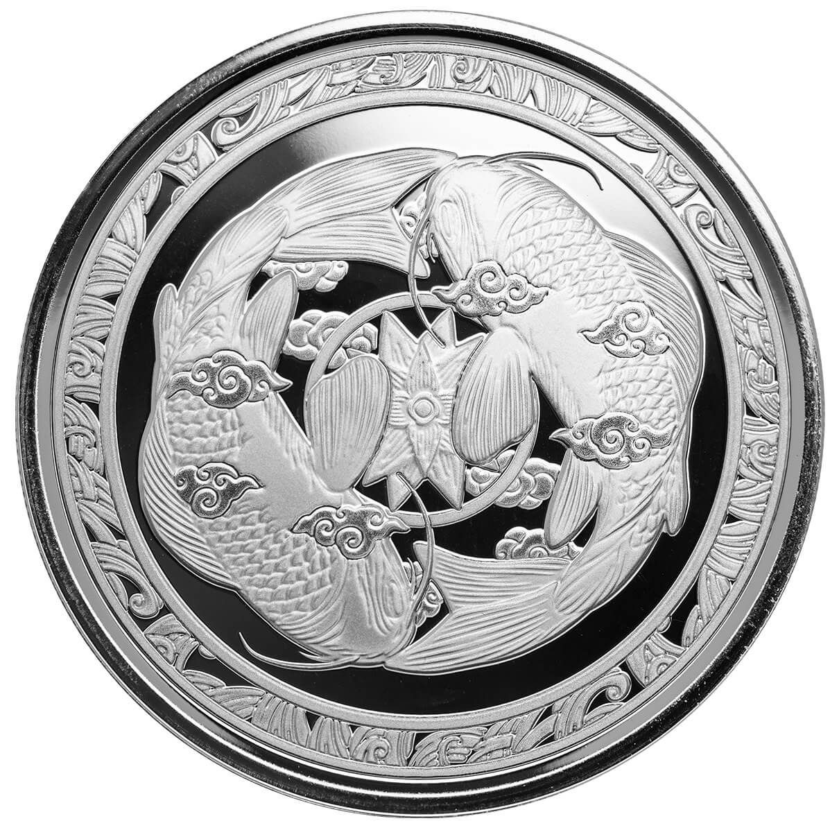 2023 Fiji Koi Fish 1 Troy Oz Silver 999 Fine Silver Coin Scottsdale Mint 04