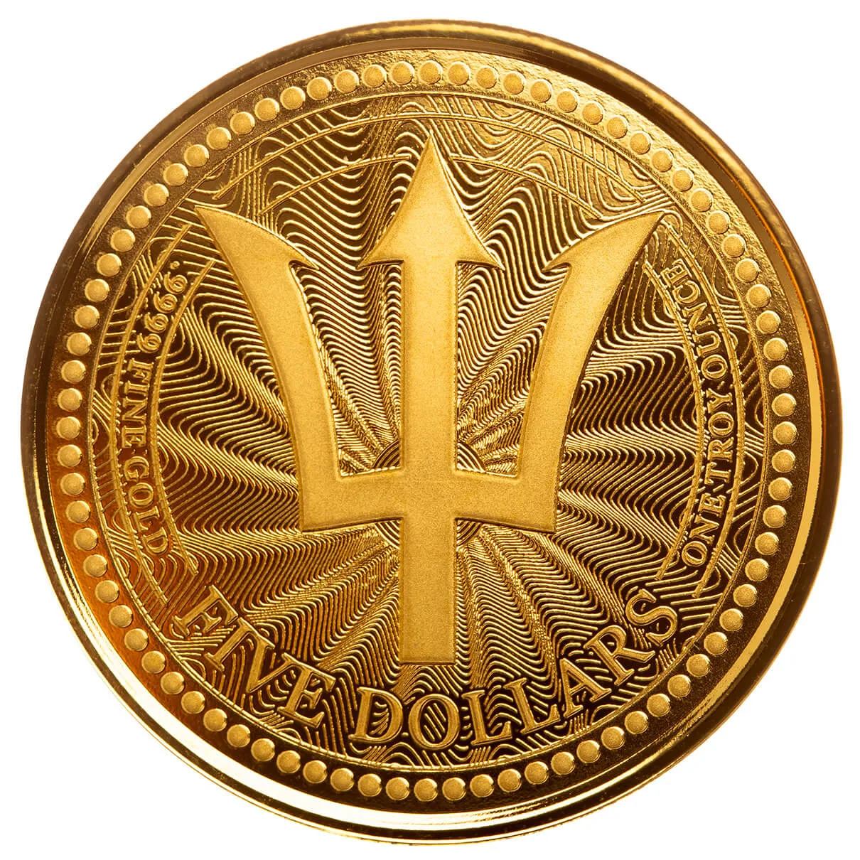 2023 Barbados Trident 1 Troy Oz 9999 Gold Proof Like Coin Scottsdale Mint 04