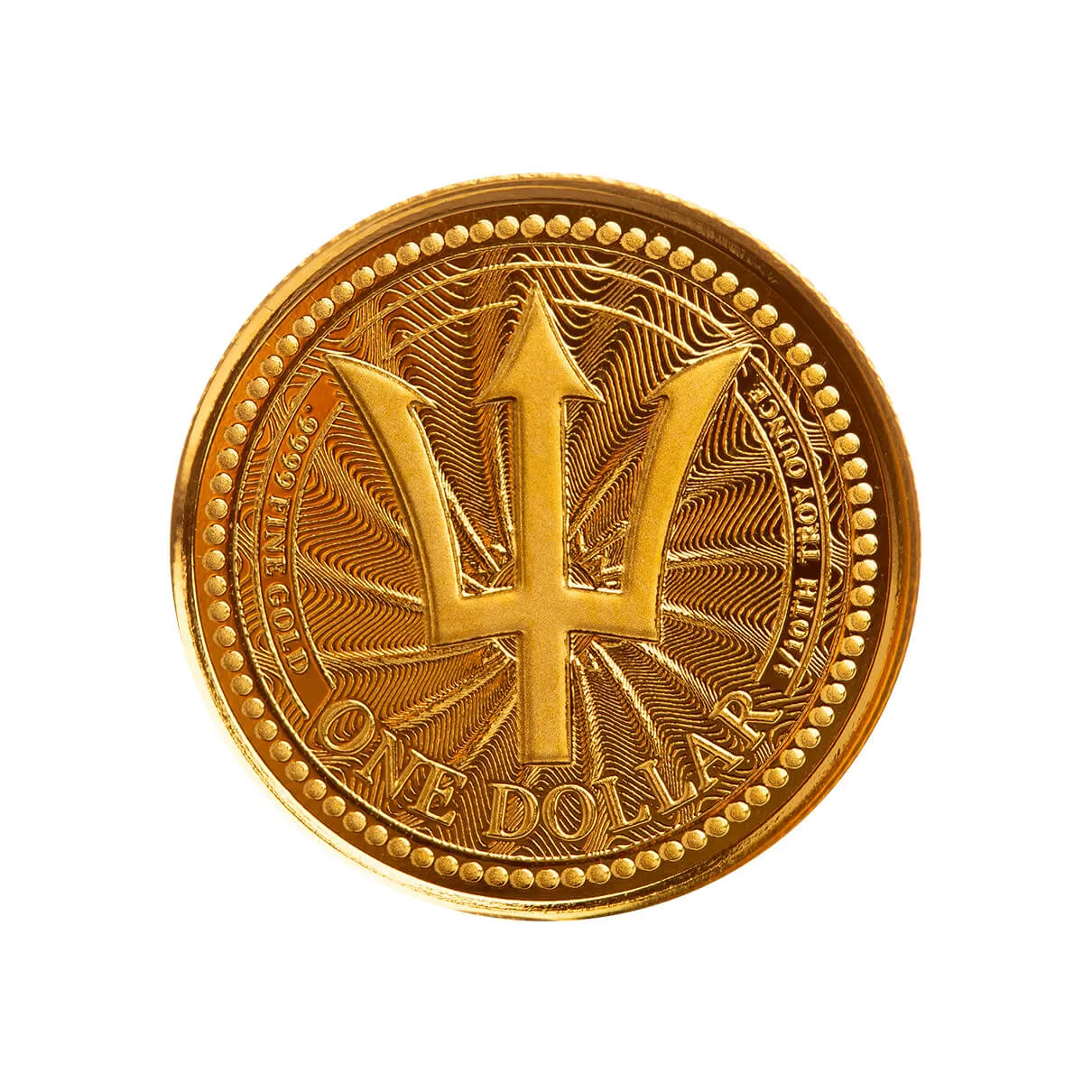 2023 Barbados Trident Tenth Troy Oz 9999 Gold Proof Like Coin Scottsdale Mint 04