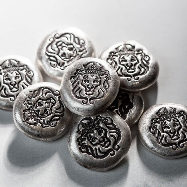 Scottsdale Mint 1/2 Oz Silver Antique Finish Hand Poured Button
