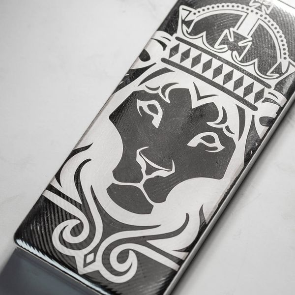 2023 Scottsdale Mint White Maned Lion 100 Troy Oz 999 Fine Silver Cast Bar 01