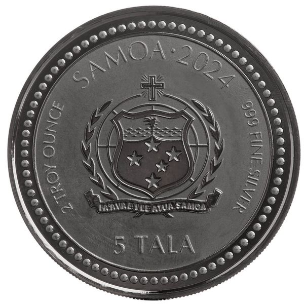 2024 Samoa Lunar Year Of The Dragon 2 Troy Oz 999 Silver Coin With Black Rhodium Plating Scottsdale Mint 04