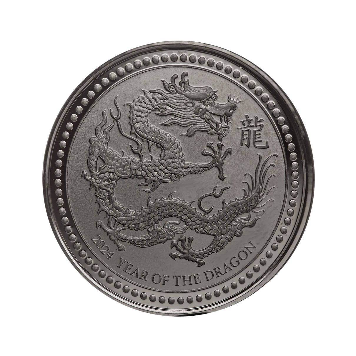 2024 Samoa Lunar Year Of The Dragon Half Troy Oz 999 Silver Coin With Black Rhodium Plating Scottsdale Mint 05