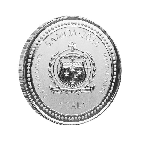 2024 Samoa Lunar Year Of The Dragon Half Troy Oz 999 Silver Proof Like Coin Scottsdale Mint 03