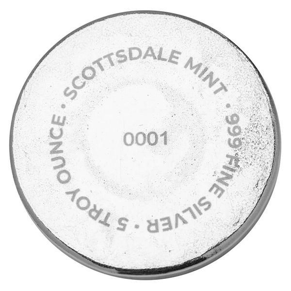 2023 Scottsdale Mint 5 Troy Oz 999 Silver Roman Imp Vesperian Aug Button 02