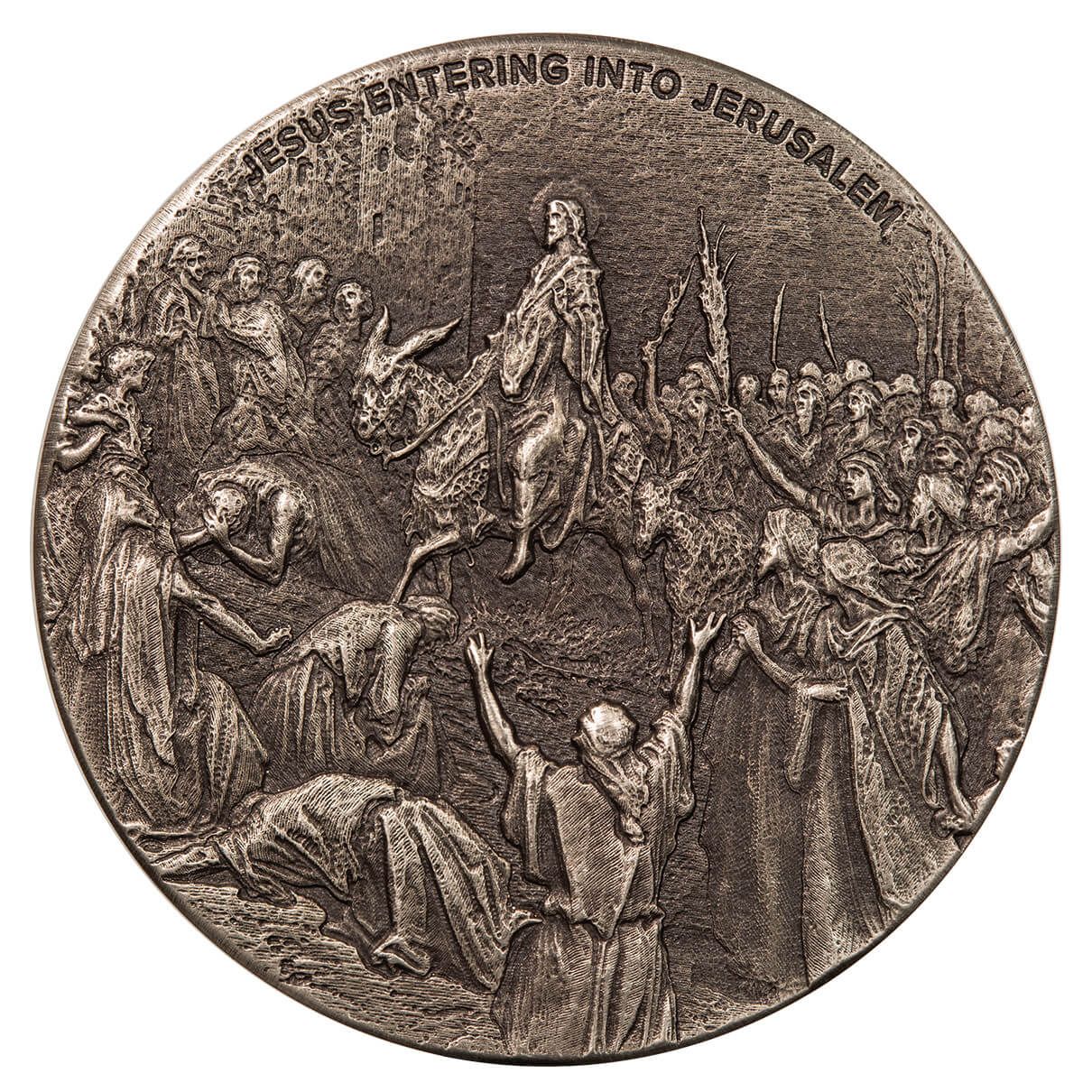 2023 Scottsdale Mint Niue Biblical Series 50 Jesus Entering Into Jerusalem 2 Troy Oz 999 Fine Silver Coin 04