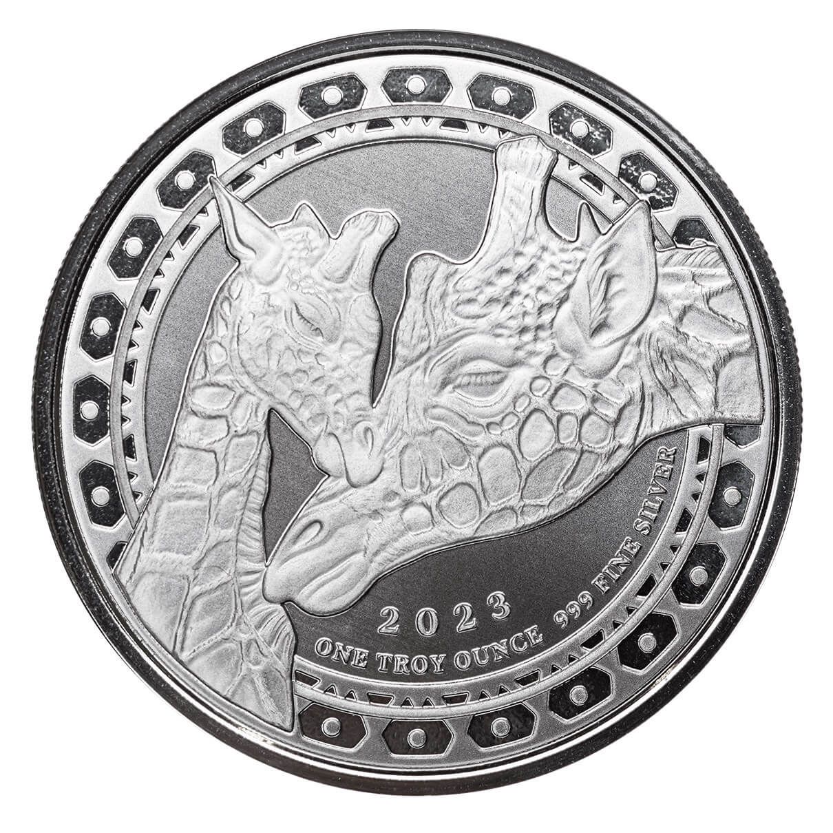 2023 Equatorial Guinea Giraffe 1 Oz Silver Coin