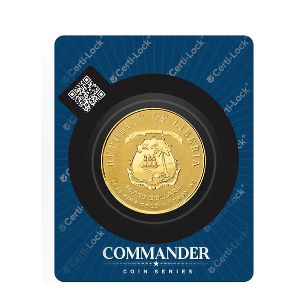 2024 Liberia Commander Series Napoleon Bonaparte 1 Troy Oz 9999 Fine Gold Coin Scottsdale Mint 14 Certilock