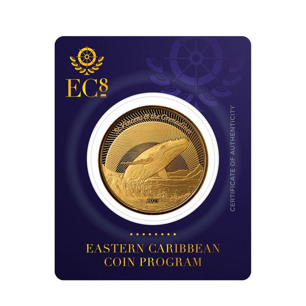 2023 Ec8 St Vincent And The Grenadines Humpback Whale 1 Troy Ounce 9999 Fine Gold Proof Like Coin 05