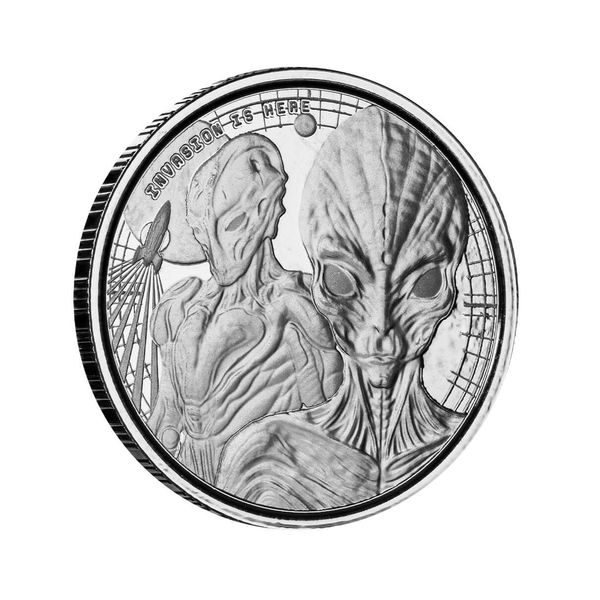 2023 Scottsdale Mint Ghana Alien Invasion Is Here One Half Troy Ounce 999 Fine Silver Proof Like Coin 01