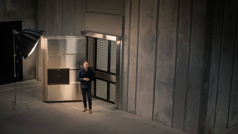 Josh Phair, CEO of Scottsdale Mint, in front of The Wyoming Reserve vault in Casper Wyoming