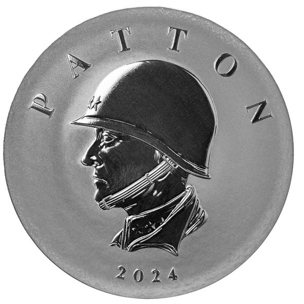 2024 Scottsdale Mint Liberia Commander Series George Patton 5 Troy Ounce 9999 Fine Silver Proof Like Coin 09