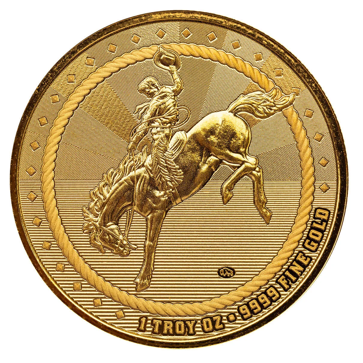 Scottsdale Mint Cowboy With Buffalo Privy 1 Troy Oz 9999 Fine Gold Round 4