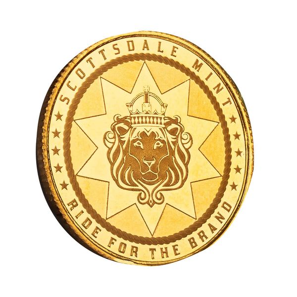 Scottsdale Mint Cowboy With Buffalo Privy Tenth Troy Oz 9999 Fine Gold Proof Like Round 01
