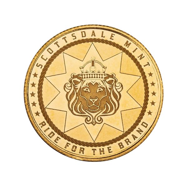 Scottsdale Mint Cowboy With Buffalo Privy Tenth Troy Oz 9999 Fine Gold Proof Like Round 02