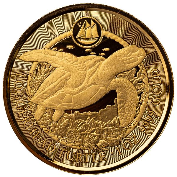 2023 Scottsdale Mint Cayman Islands Loggerhead Turtle 1 Troy Ounce 9999 Fine Gold Coin 02