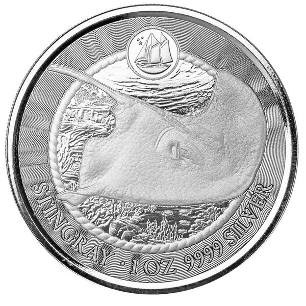 2023 Scottsdale Mint Cayman Islands Stingray One Troy Ounce 9999 Fine Silver Proof Like Coin 02