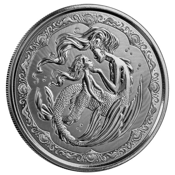 2023 Scottsdale Mint Samoa Mermaid & Daughter 1 Troy Ounce 999 Fine Silver Proof Like Coin 3