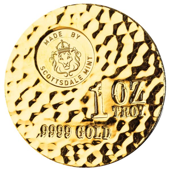 2024 Scottsdale Mint Tombstone Hammered 1 Troy Ounce 9999 Gold Round 05